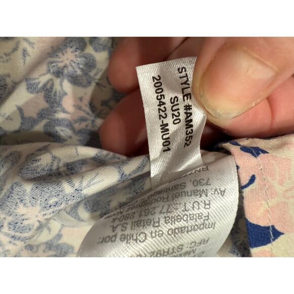 J. Crew slim fit organic cotton womens floral button up blouse L - Picture 8 of 10